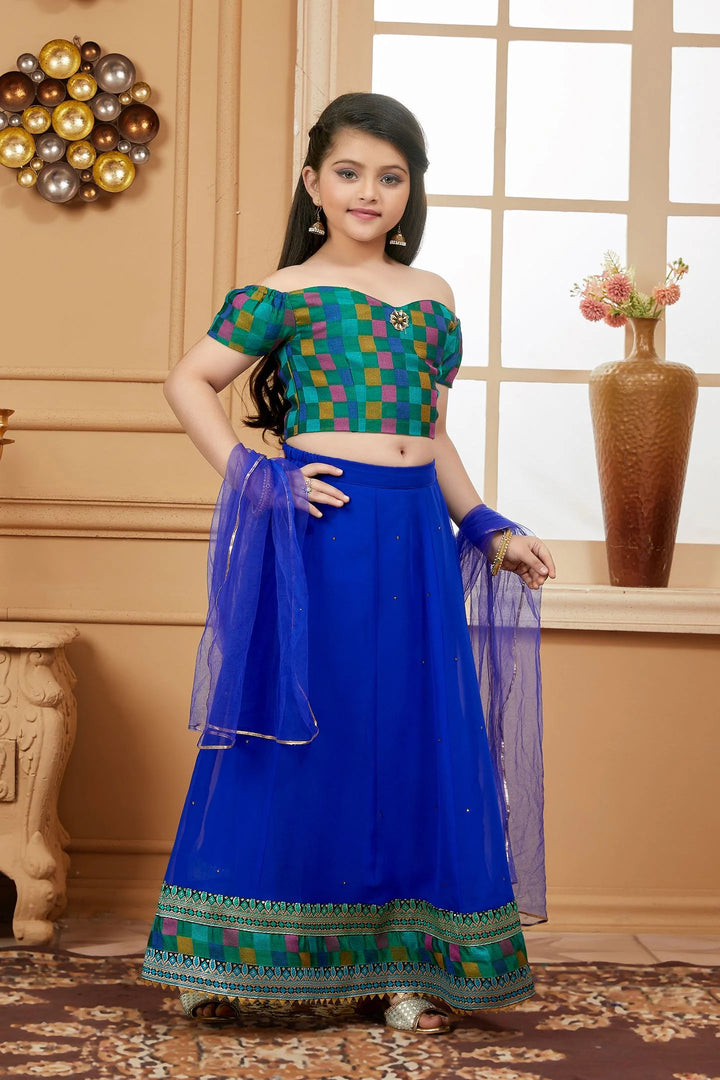 Green Embroidered Art Silk A Line Lehenga Choli Dupatta