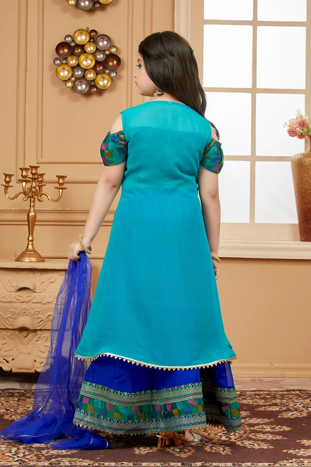 Green Embroidered Art Silk A Line Jacket Lehenga Choli Dupatta