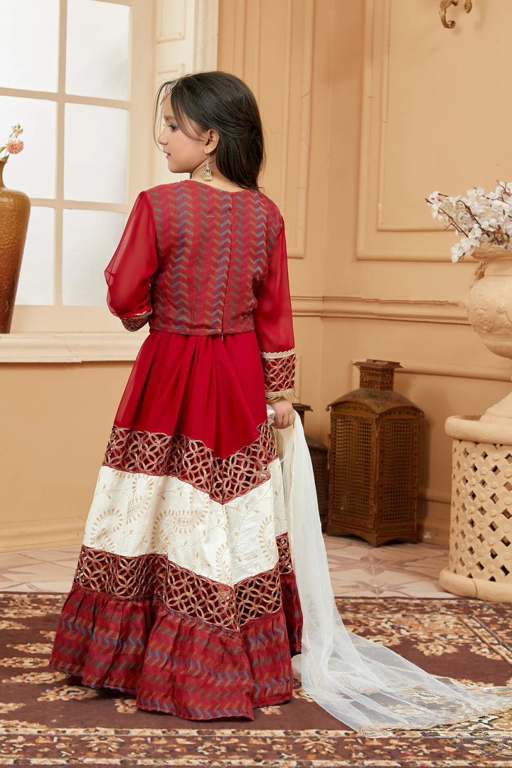 Maroon Embroidered Art Silk A Line Lehenga Choli Dupatta